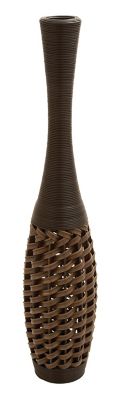 Image showing  Rattan Coastal Style Vase, 48 in. x 12 in. x 12 in., Brown