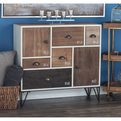 Harper & Willow 7-Drawer Modern Wood Chest, 33 in. x 36 in. x 13 in., Brown