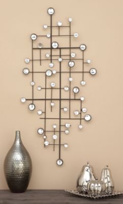 Harper & Willow Silver Glam Abstract Metal Wall Decor, 42 in. x 20 in.