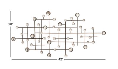 Image showing 5 th Harper & Willow Silver Glam Abstract Metal Wall Decor, 42 in. x 20 in.