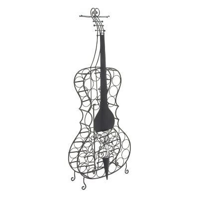 Image showing  Black Metal Cello 26 Bottle Standing Wine Rack 27" x 8" x 68"