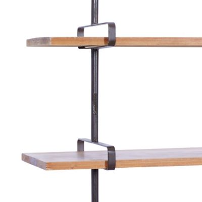 Image showing  Wooden Industrial Wall Shelf, 38 in. x 38 in. x 9 in., Brown