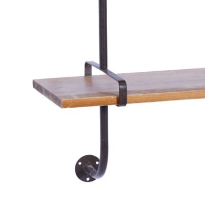 Image showing  Wooden Industrial Wall Shelf, 38 in. x 38 in. x 9 in., Brown
