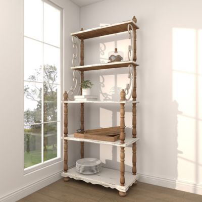 Harper & Willow 5-Shelf Wood Farmhouse Shelving Unit