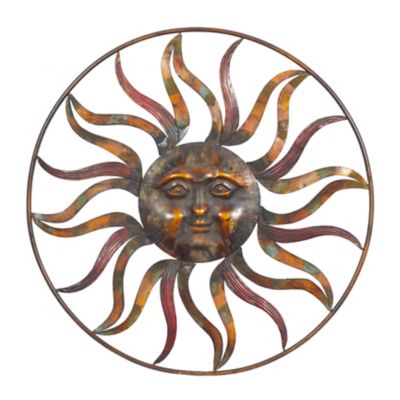 Image showing 1 th Harper & Willow Brown Metal Rustic Outdoor Wall Decor, 36 in. x 36 in.