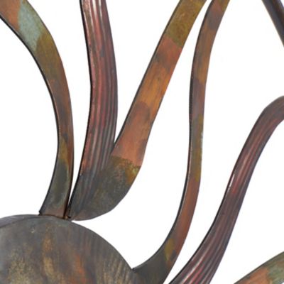 Image showing 4 th Harper & Willow Brown Metal Rustic Outdoor Wall Decor, 36 in. x 36 in.