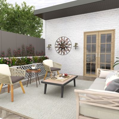 Image showing 8 th Harper & Willow Brown Metal Rustic Outdoor Wall Decor, 36 in. x 36 in.