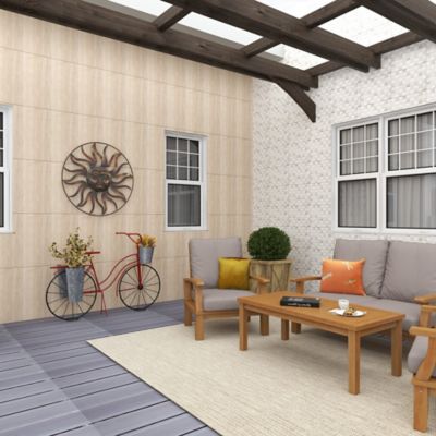 Image showing 9 th Harper & Willow Brown Metal Rustic Outdoor Wall Decor, 36 in. x 36 in.