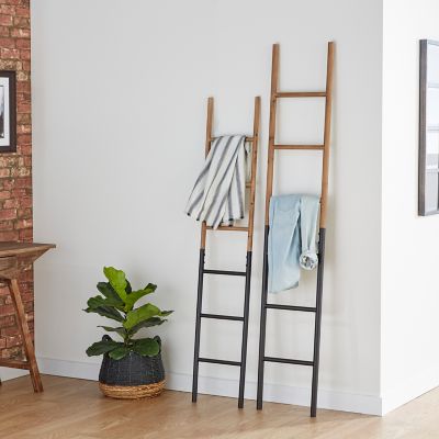 Harper & Willow 2 pc. Brown Metal Industrial Ladder, 71 in., 62 in.