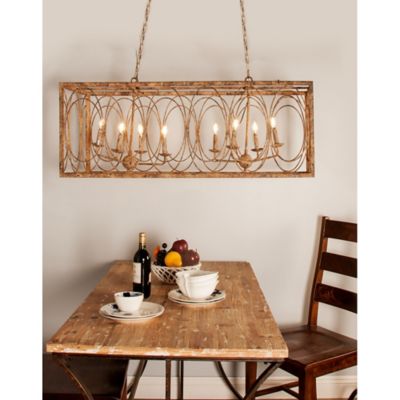 Harper & Willow Iron Vintage Caged Chandelier, 18 In. X 48 In. X 16 In., Gold