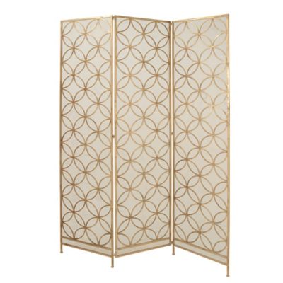 Image showing  Brass Metal Modern Room Divider Screen, 79 in. x 57 in.
