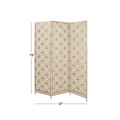 Image showing  Brass Metal Modern Room Divider Screen, 79 in. x 57 in.
