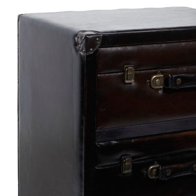 Image showing  23 in. x 18 in. x 18 in. 3-Drawer Traditional Wood Cabinet, Dark Brown