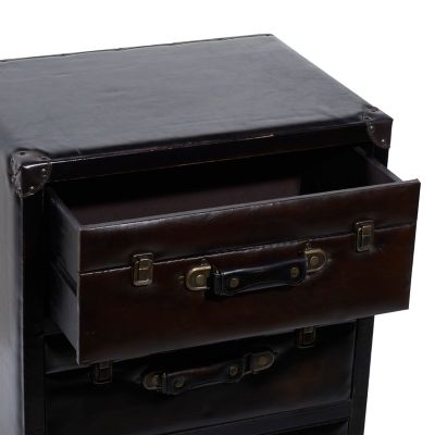 Image showing  23 in. x 18 in. x 18 in. 3-Drawer Traditional Wood Cabinet, Dark Brown