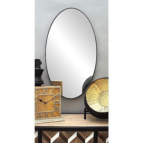 Harper & Willow Black Contemporary Wood Wall Mirror, 31 in. x 18 in., 60149