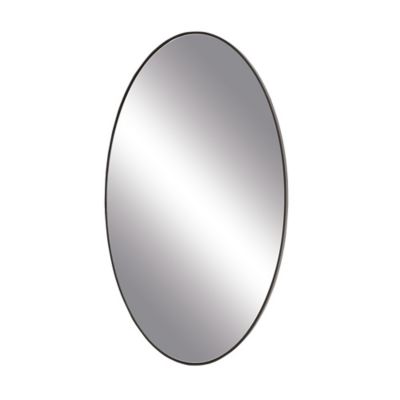 Image showing  Black Contemporary Wood Wall Mirror, 31 in. x 18 in., 60149