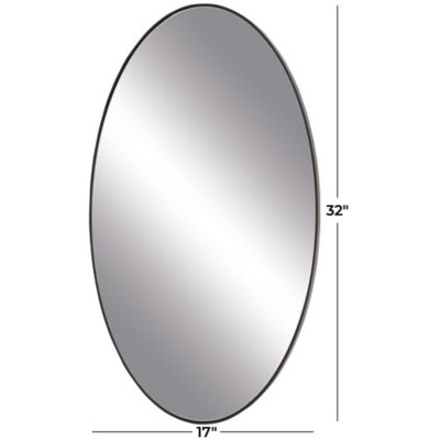 Image showing  Black Contemporary Wood Wall Mirror, 31 in. x 18 in., 60149