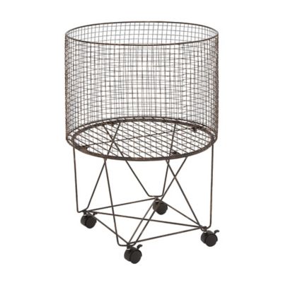 Image showing  Bronze Farmhouse Metal Storage Cart, 28 in. x 20 in.