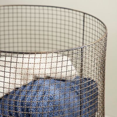 Image showing  Bronze Farmhouse Metal Storage Cart, 28 in. x 20 in.