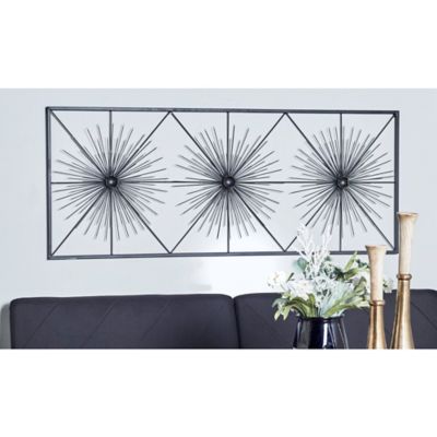 Harper & Willow Black Contemporary Ornamental Metal Wall Decor, 24 in. x 59 in.