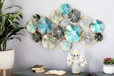 Harper & Willow Multicolor Metal Contemporary Wall Decor, 50 in. x 25 in.