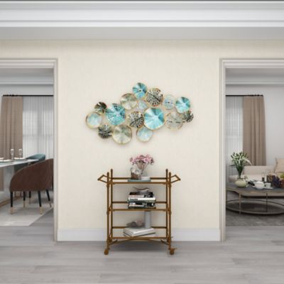 Image showing  Multicolor Metal Contemporary Wall Decor, 50 in. x 25 in.