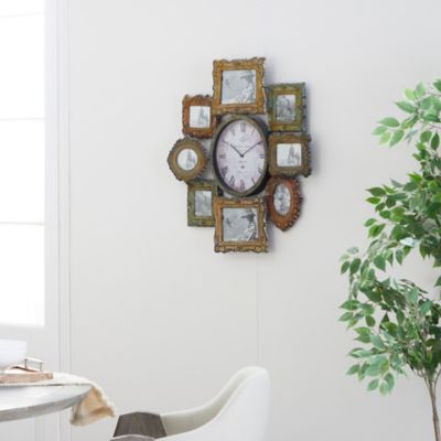 Harper & Willow 25 in. x 25 in. Eclectic Metal Wall Clock, Green