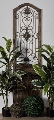 Harper & Willow Brown Rustic Ornamental Wood Wall Decor, Dark Brown, 72 in. x 19 in.