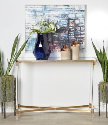 Harper & Willow Contemporary Acrylic Console Table, 44 in. x 19 in. x 32 in.