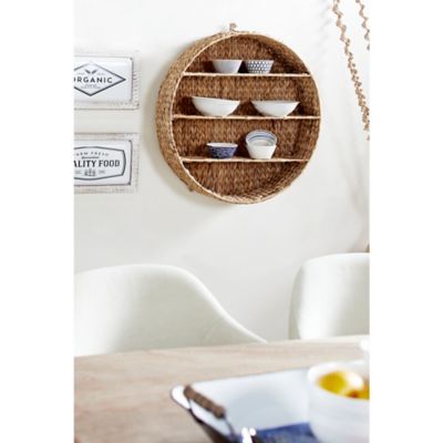 Harper & Willow Brown Sea Grass Coastal Style Wall Shelf, 24 in. x 24 in. x 24 in.