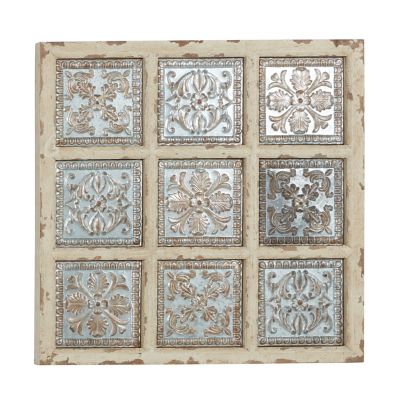 Image showing  White Metal Rustic Floral Wall Decor, 31 in. x 31 in.