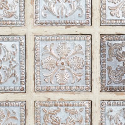 Image showing  White Metal Rustic Floral Wall Decor, 31 in. x 31 in.