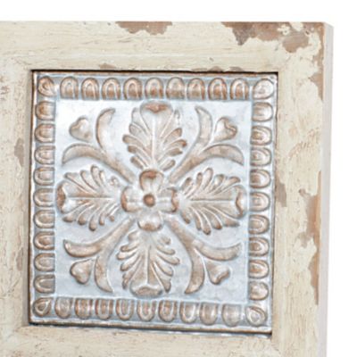 Image showing  White Metal Rustic Floral Wall Decor, 31 in. x 31 in.