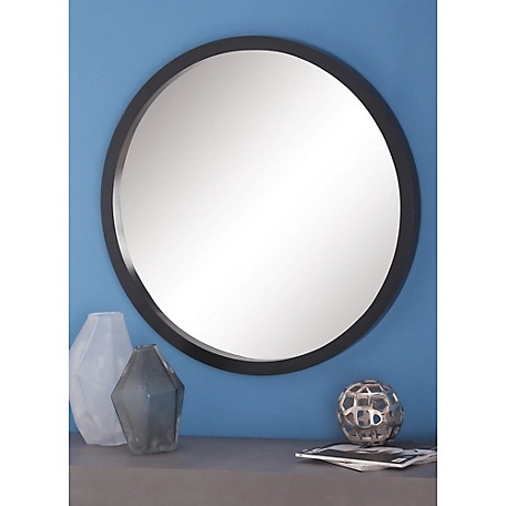 Harper & Willow Black Contemporary Wood Wall Mirror, 32 in. x 32 in., 60159