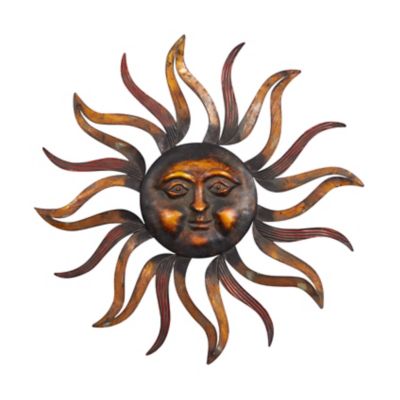 Image showing  Brown Metal Rustic Outdoor Wall Decor, 35 in. x 35 in.