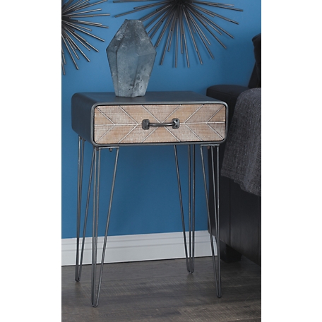 Harper & Willow Iron and Wood Modern Accent Table