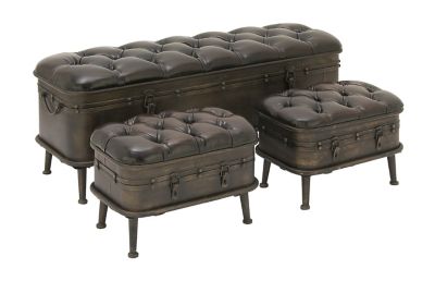 Image showing  Metal Vintage Storage Benches, 3-Pack