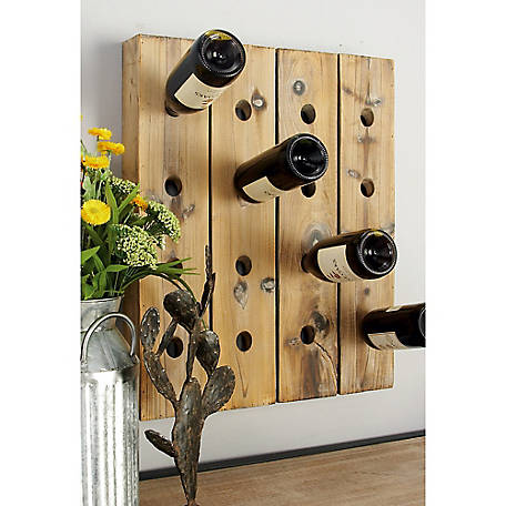 Harper & Willow Wood Rustic Wine Holder Rack, 55409 at Tractor 