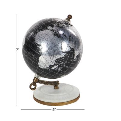 Image showing  Plastic Globe with Marble Base, 5 in. x 5 in. x 7 in., Black
