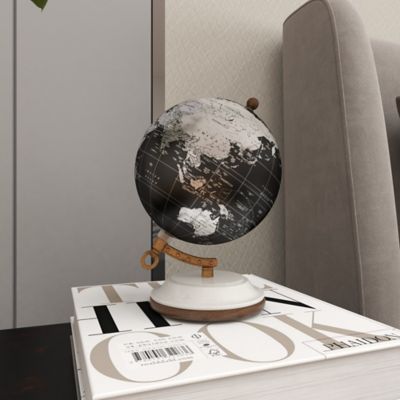 Image showing 5 th Harper & Willow Plastic Globe with Marble Base, 5 in. x 5 in. x 7 in., Black