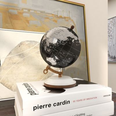 Image showing 6 th Harper & Willow Plastic Globe with Marble Base, 5 in. x 5 in. x 7 in., Black