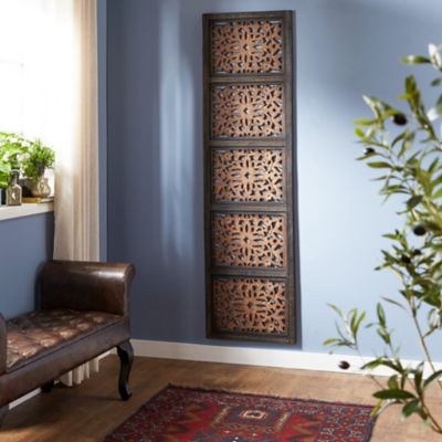 Harper & Willow Brown Traditional Ornamental Wood Wall Decor, 72 in. x 20 in.