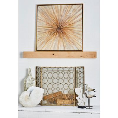Harper & Willow Blue Contemporary Canvas Wall Art, Gold, 39 in. x 39 in.