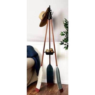 Harper & Willow Brown Metal Coastal Coat Rack, 69 in. x 16 in. x 16 in.