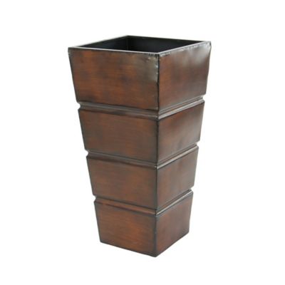 Image showing  Iron Rustic Planter Set, 31 in., 25 in., 20 in., Brown, 3-Pack