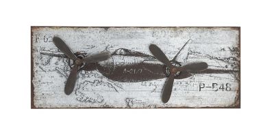 Image showing  Silver Metal Industrial Wall Decor, 46 in. x 18 in.