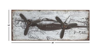 Image showing  Silver Metal Industrial Wall Decor, 46 in. x 18 in.
