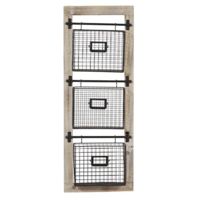 Image showing  Metal Farmhouse Magazine Rack Holder, 36 in. x 14 in. x 4 in., Black