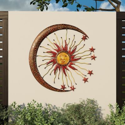 Harper & Willow Gold Metal Rustic Outdoor Wall Decor, 36 in. x 36 in.