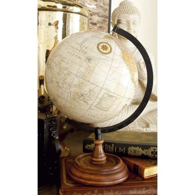 Harper & Willow Mango Wood Traditional Globe, 14 in. x 9 in. x 9 in., Brown